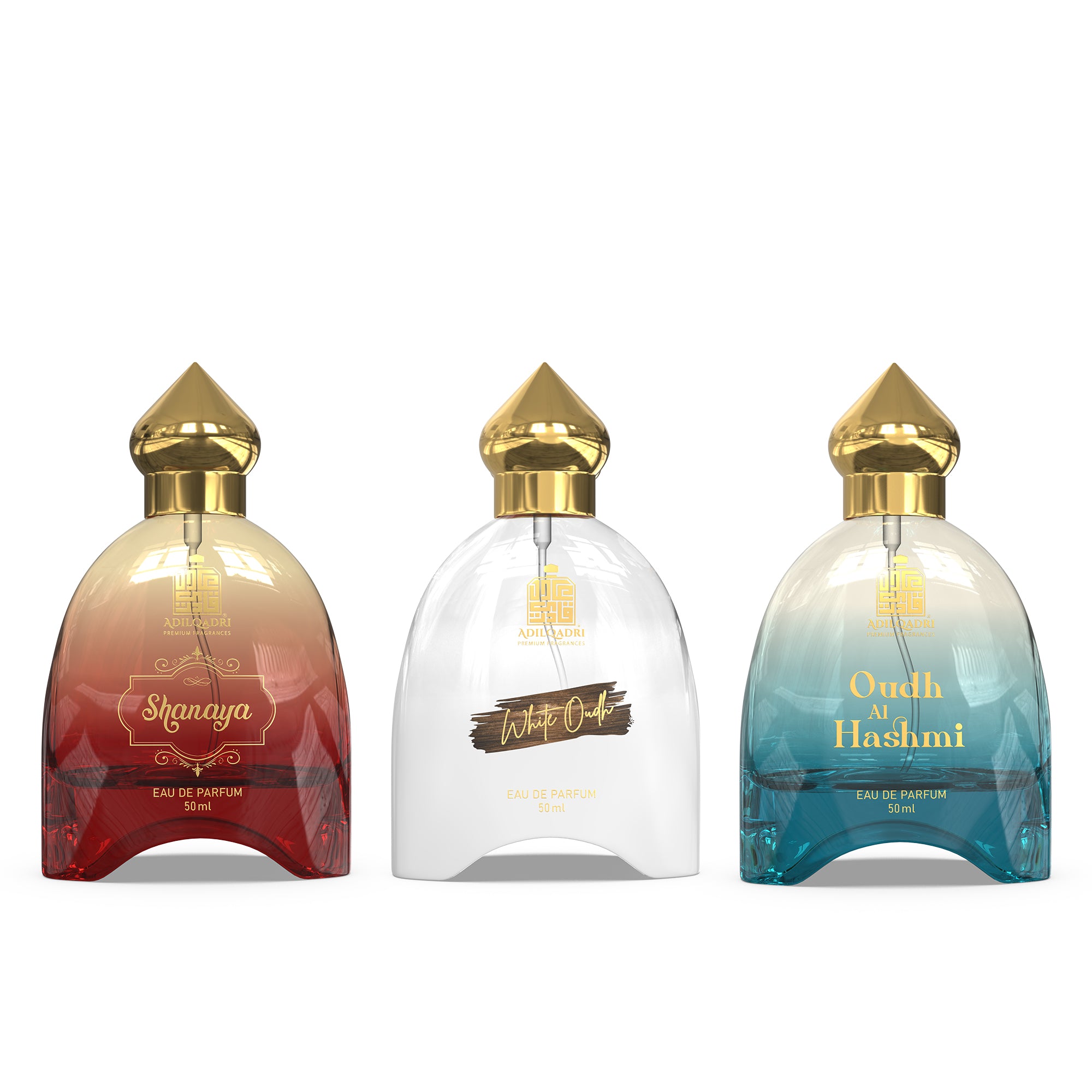 3 Pcs Perfume Set Shanaya, White Oudh And Oudh Al Hashmi Perfume Spray 50 Ml Each