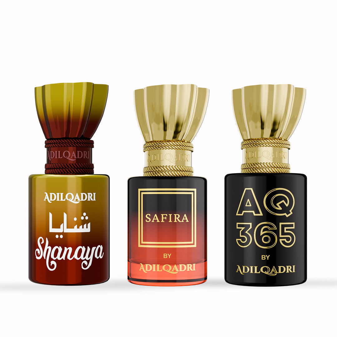 3 Pcs Attar Set Shanaya, Safira And AQ 365 5.5 ML Each