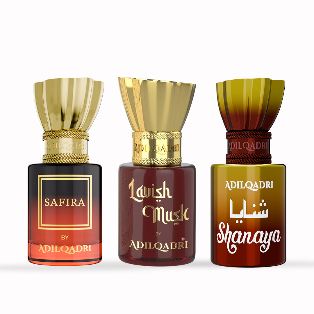 3 Pcs Attar Set Safira, Lavish Musk And Shanaya 5.5 ML Each