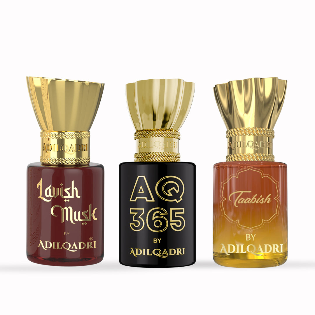 3 Pcs Attar Set Lavish Musk, AQ 365 And Taabish 5.5 ML Each