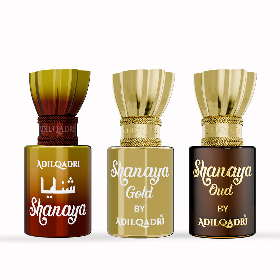 3 Pcs Attar Set Shanaya, Shanaya Gold And Shanaya Oud 5.5 ML Each