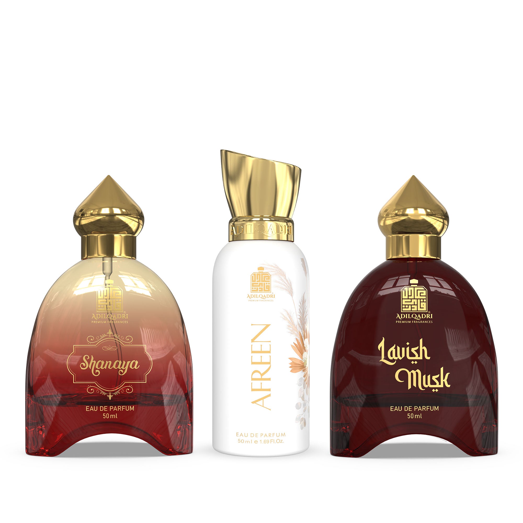 Shanaya, Afreen And Lavish Musk Perfume Spray 50 Ml Each